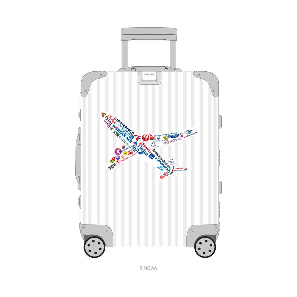 航空公司 ✈ 飛機 反覆貼黏可 旅行箱贴纸 拉杆箱 行李箱贴画 滑板 冰箱贴 防水 - 大單張