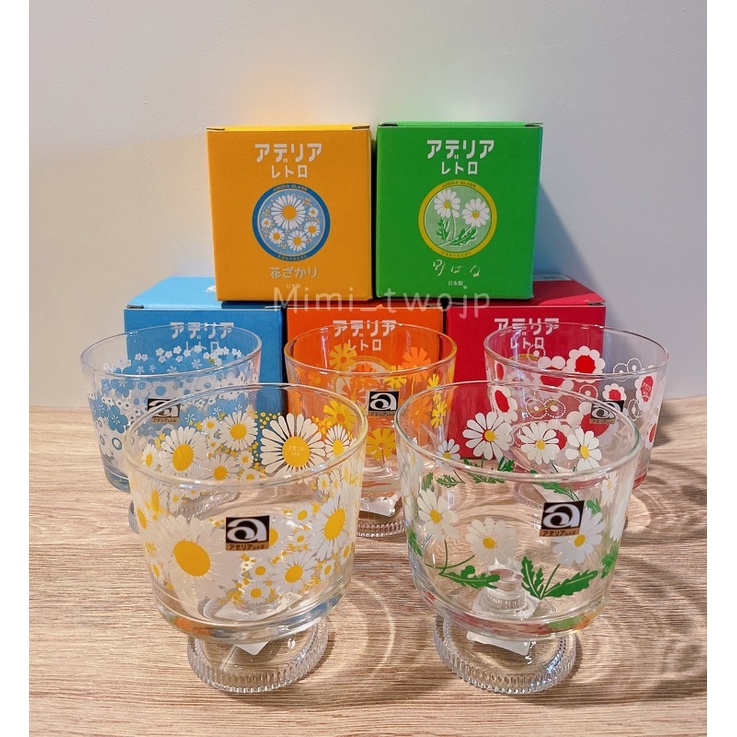 『米米兔日本雜貨店』出清 現貨 日本ADERIA 日本製 石塚硝子 昭和時代 復古花卉玻璃杯 甜點杯 285ml