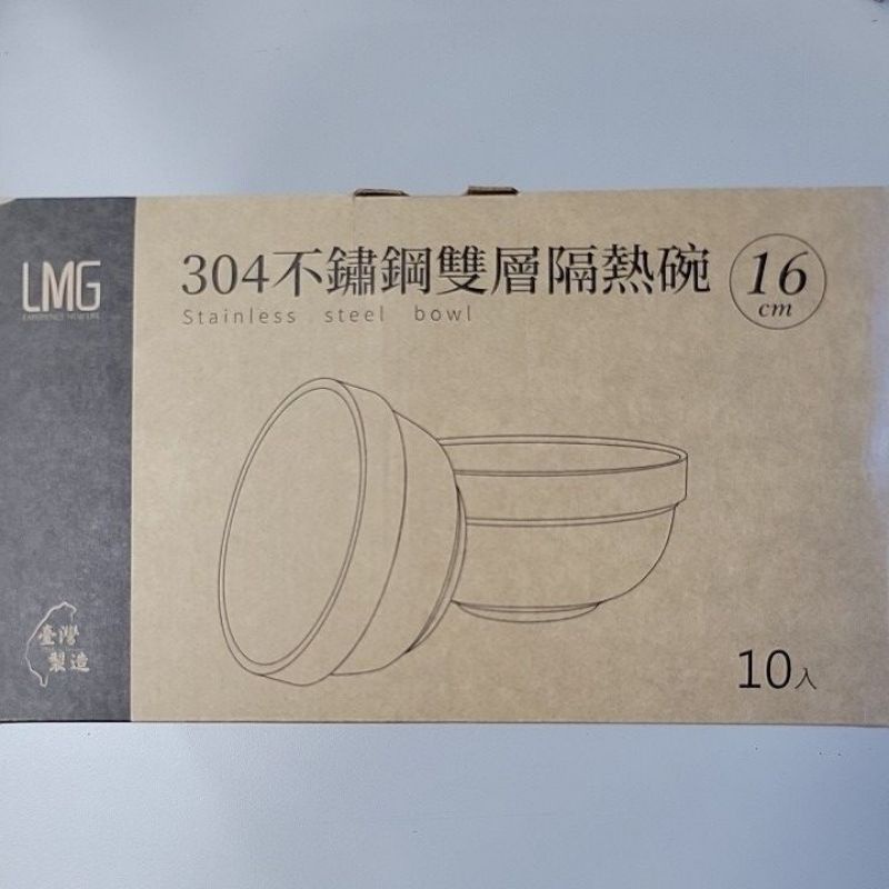 LMG 304不鏽鋼雙層隔熱碗16cm