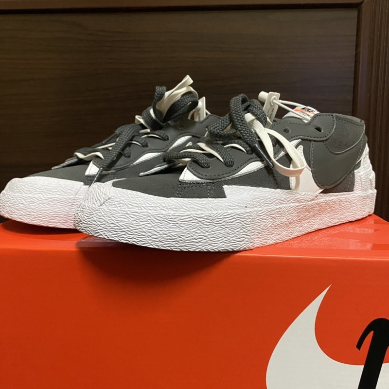 NIKE X SACAI BLAZER LOW "IRON GREY" 黑白二手 9.6成新