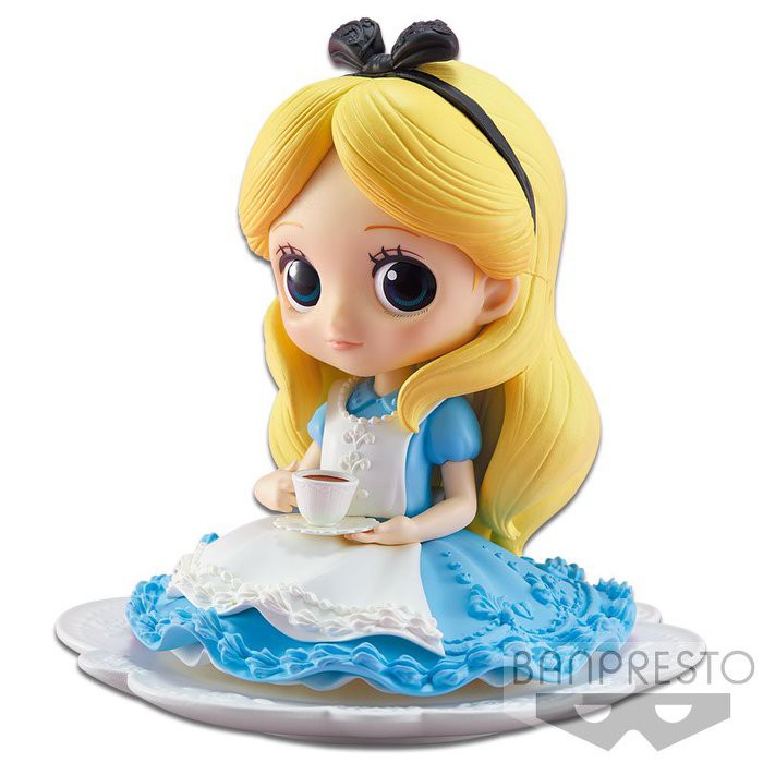 愛麗絲 日本正版 代理  景品 Q POSKET 迪士尼  坐姿 下午茶