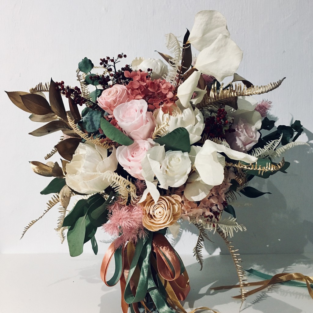 松果手感pomme De Pin乾燥花 永生花捧花不凋玫瑰花畢業生日情人節開幕花禮紀念日送禮拍照新娘結婚 蝦皮購物