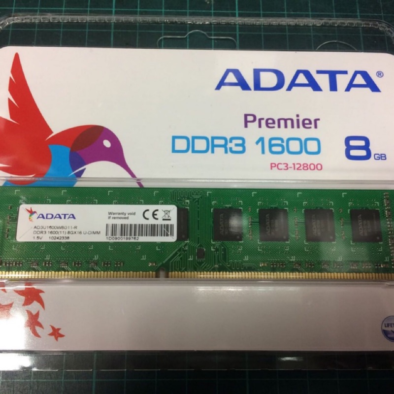威剛 DDR3 1600 8G 記憶體 全新未拆