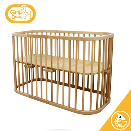 百貨公司 專櫃品牌 GMP BABY橢圓櫸木多功能嬰兒床(兩色)加送床組【金寶貝】
