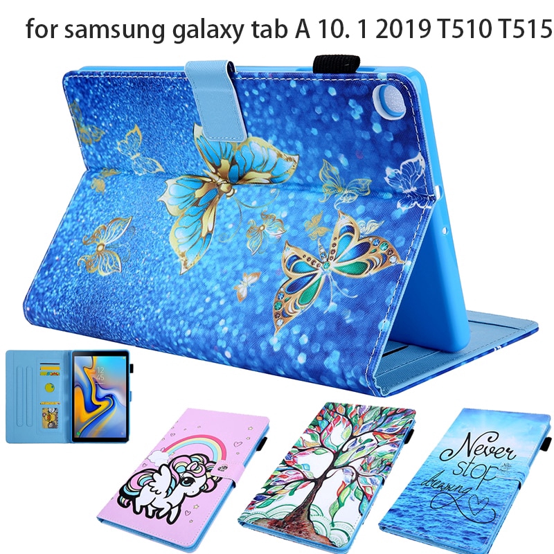 SAMSUNG 三星保護套三星 tab A 10.1 2019 可愛保護套 SM-T515 平板電腦翻蓋支架保護套 t5