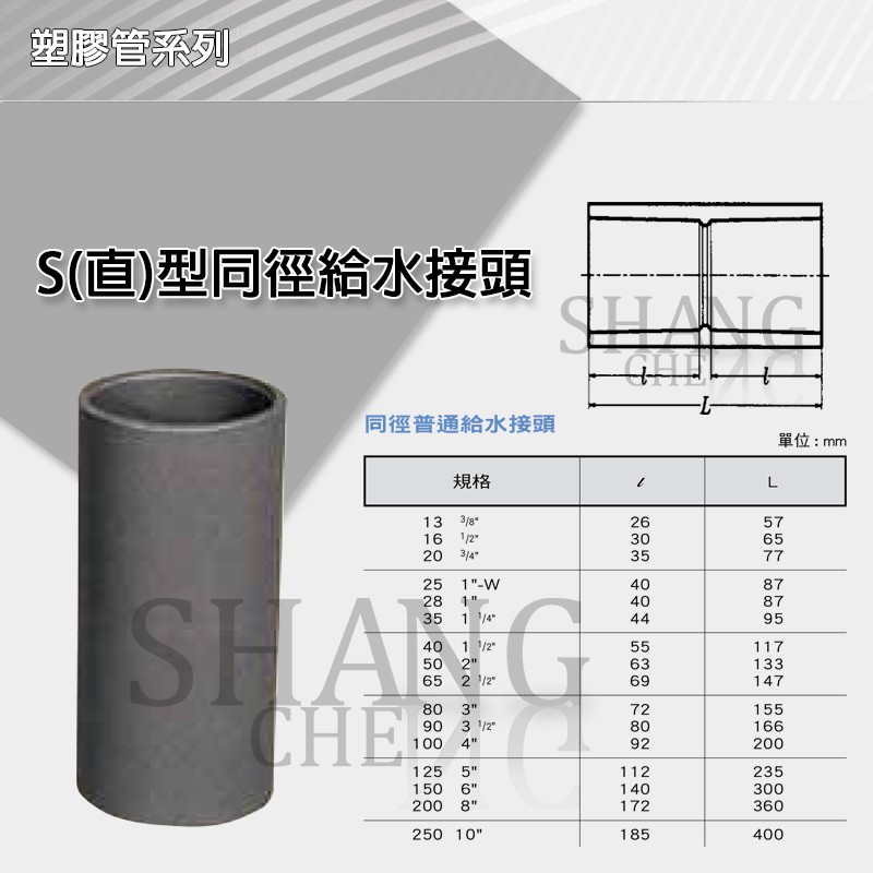 尚成百貨 南亞pvc Os 3 8 1 1 2 S型同徑給水接頭s 直 型同徑給水接頭塑膠管s 水管接頭 蝦皮購物