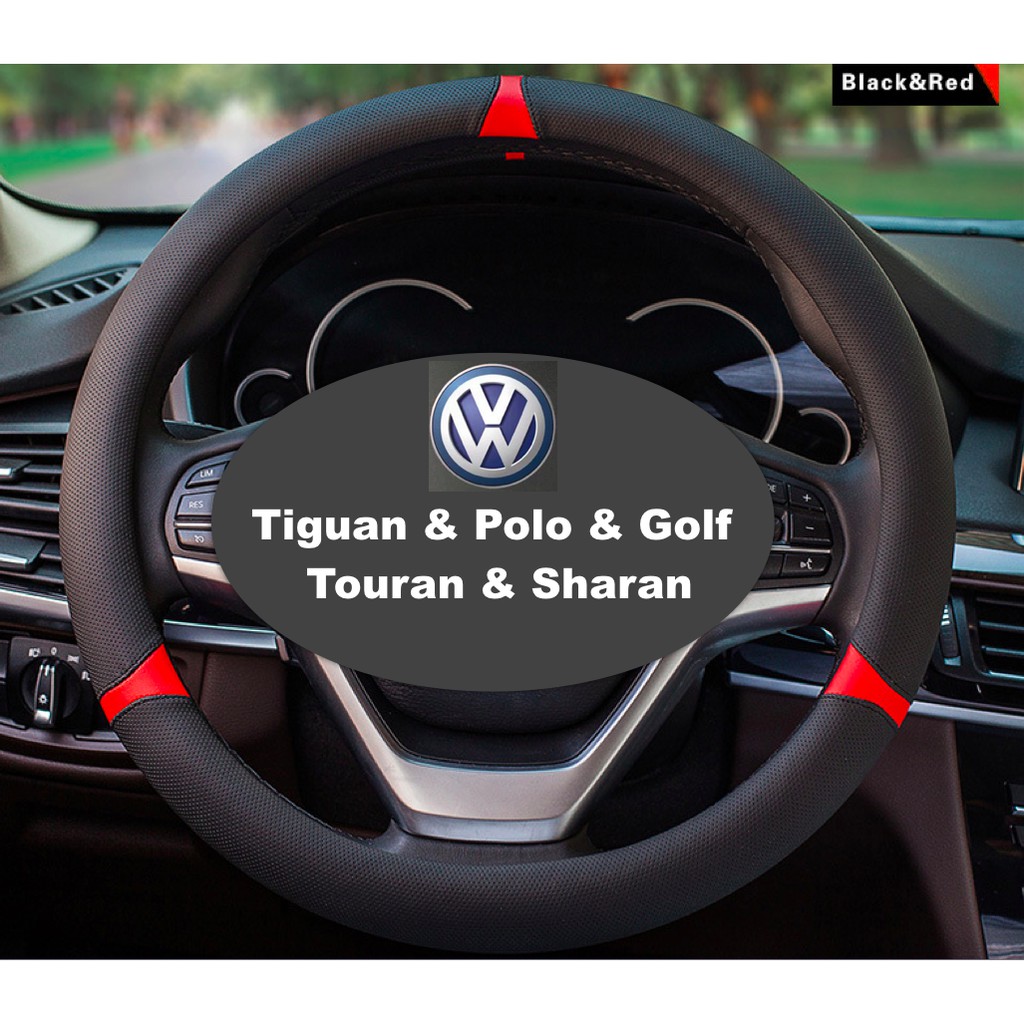 超耐磨真皮方向盤套, 福斯/VW, Tiguan/Polo/Gplf/Touran/Sharan