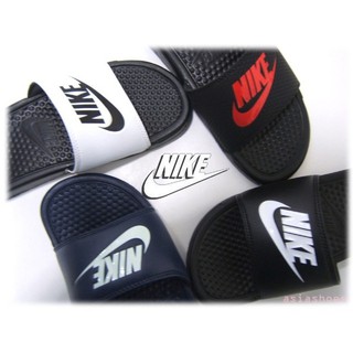 帝安諾-NIKE BENASSI LOGO GD 拖鞋 男女 黑白 深藍 白色 黑白 黑紅 343880 312618
