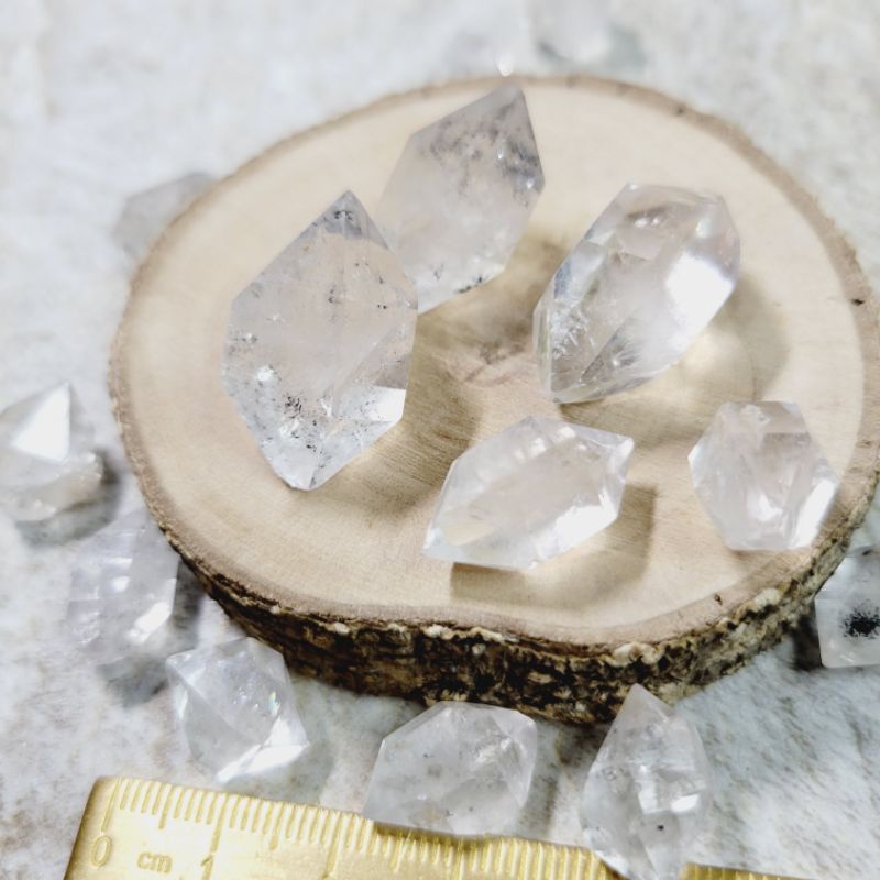 L'amour Crystal 嚴選美礦 | 天然石英 巴基斯坦 雙尖白水晶原礦水晶高頻能量淨化石 閃靈鑽