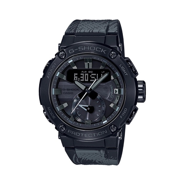 【CASIO G-SHOCK】太極系列太陽能藍牙智慧雙顯運動腕錶-黑 GST-B200TJ-1A