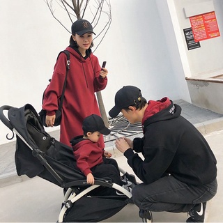 母女裝 親子裝秋冬 純色字母衛衣 雙面雙層帽t 一家三口親子裝 全家福親子裝 過年親子裝 親子帽t 親子裝長袖