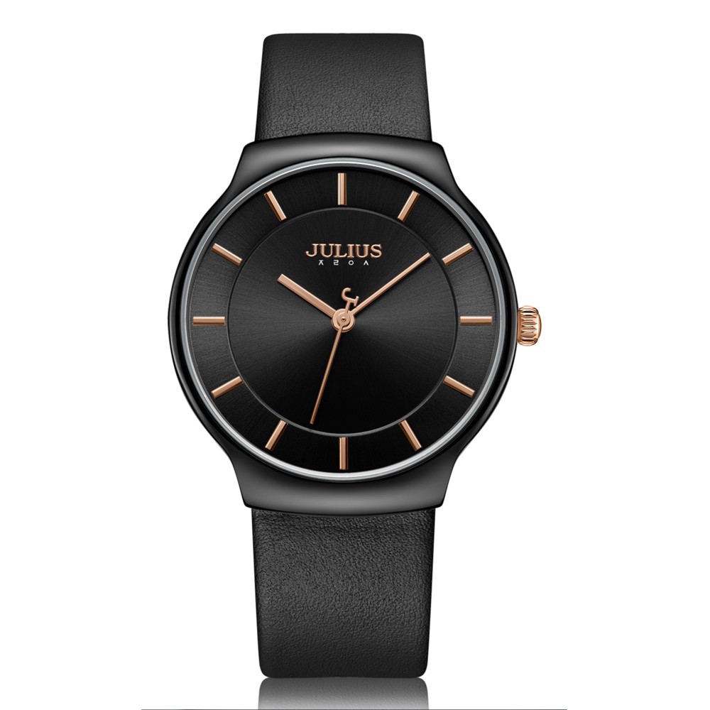 JULIUS聚利時 專屬誓言簡約時尚皮錶帶手錶 (38.5X42.5mm)五色