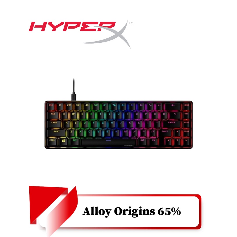 【TN STAR】HyperX Alloy Origins 65 機械式鍵盤 黑/有線/65%/鋁合金/英文/青/紅軸