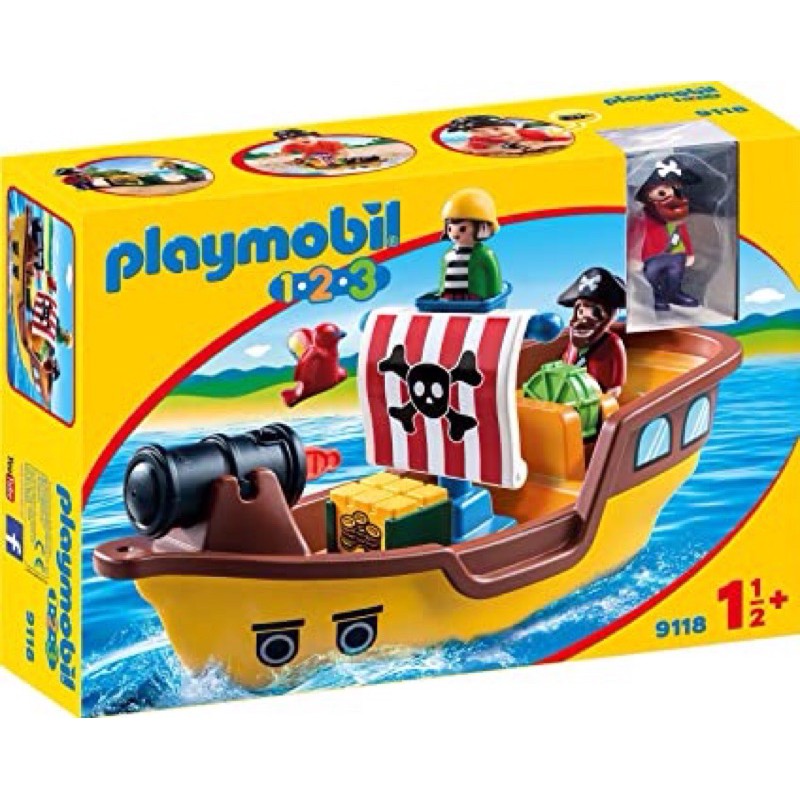 Playmobil 123 摩比 海盜船 船長與船員 噴水大砲
