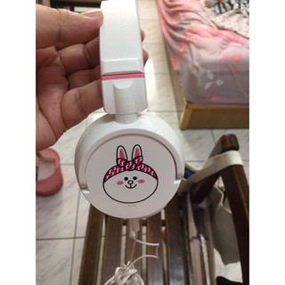 Line friends LINE PAY 兔兔 頭戴式 耳機 耳罩式 有線耳機 白色