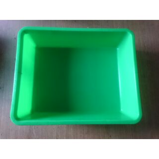 二手 塑膠置物盤 收納盒 （綠色1個）