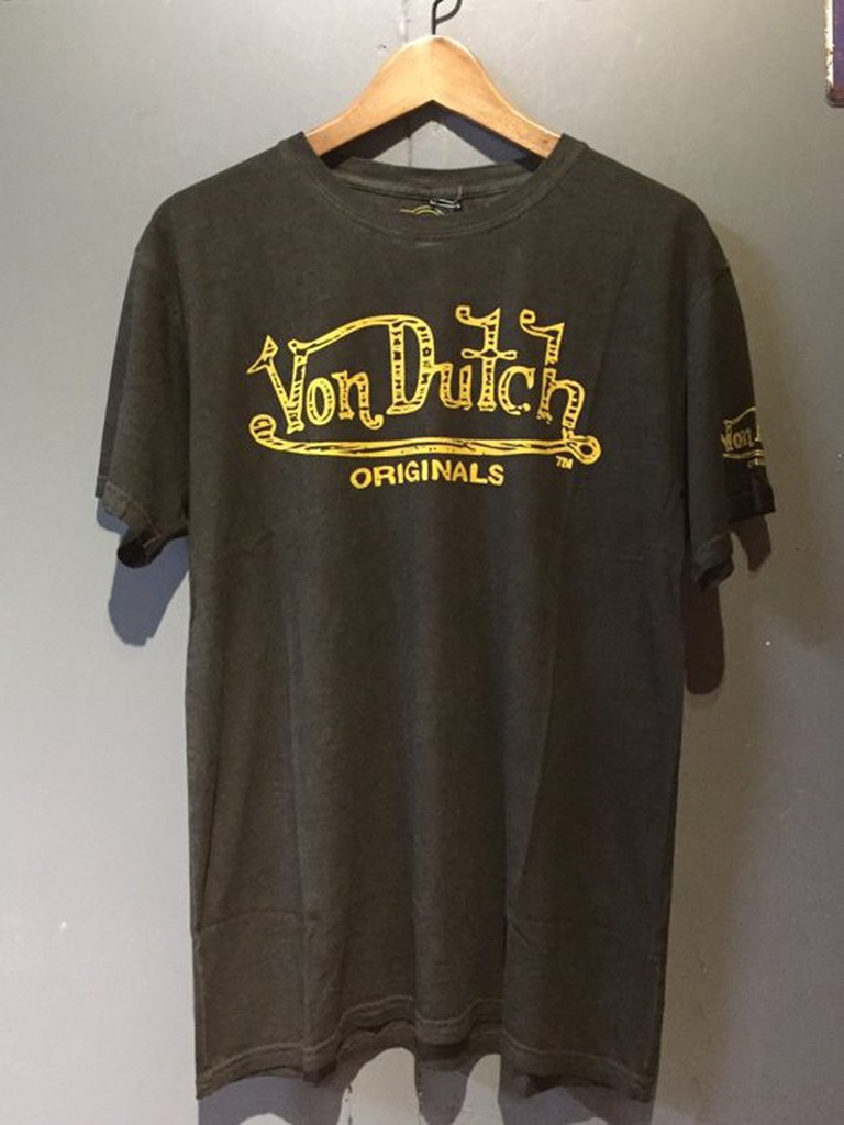 美國潮流品牌 Von Dutch MENS TEE SSK105 - BLACK OIL WASH (黑色)