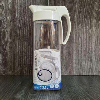 厝邊-日本巖崎 Lustroware 可橫放 可倒放 按壓式 水壺 耐熱水壺 2.1L 冷水壺