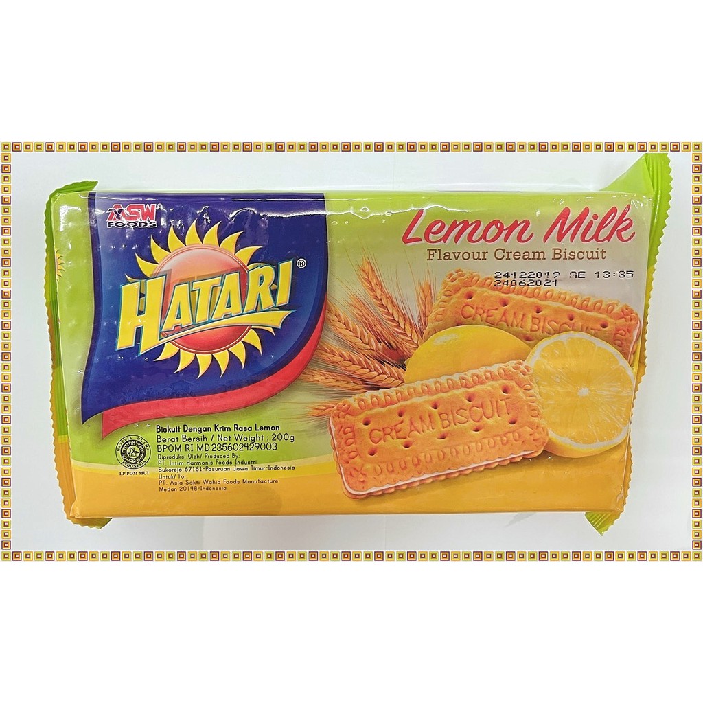 HATARI LEMON MILK FLAVOUR CREAM BISCUIT 夾心餅乾-檸檬牛奶口味