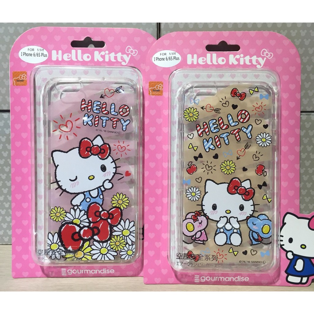 正版授權 三麗鷗 Hello Kitty 5.5吋 iPhone 6/6s Plus 空壓防摔 透明手機保護殼