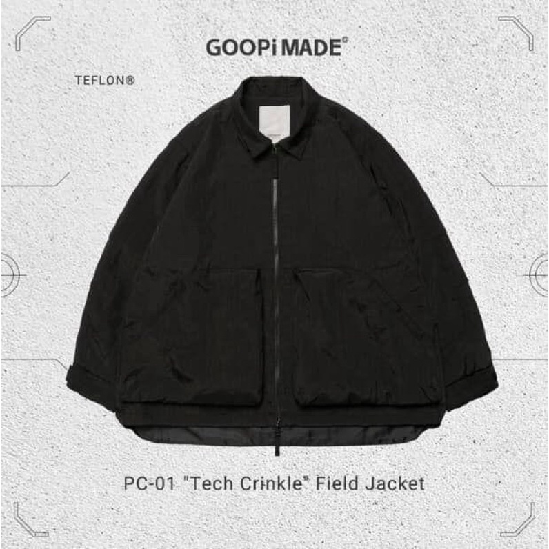 Goopi 孤僻 PC-01 "Tech Crinkle" Field Jacket - Black 3號