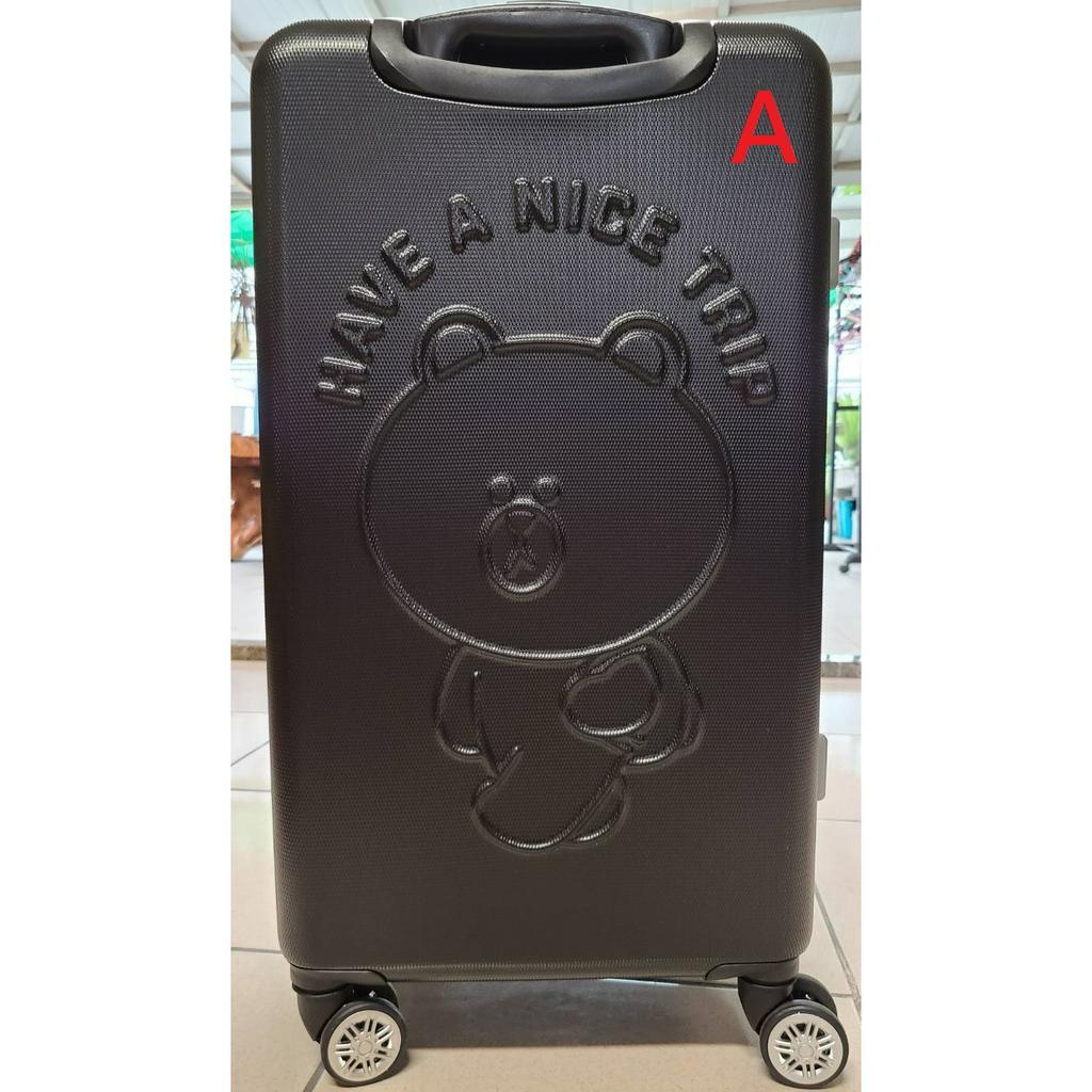 [直購888] LINE Friends 熊大 26吋黑色硬殼行李箱 旅行箱 胖胖箱 S184J-ABS(9120A)