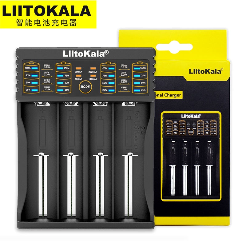 LiitokalaLii402智能充電器3.7V26650鋰離子電池5號7號1.2V鎳氫電池4.2V21700松下電池快
