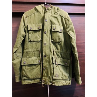 免運 二手 正品 EDWIN (M)軍綠連帽外套 女