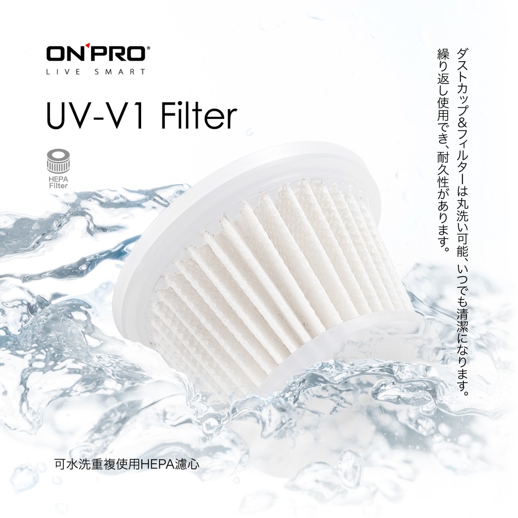 ONPRO UV-F6027 UV-V1吸塵器專用-HEPA可水洗替換濾芯