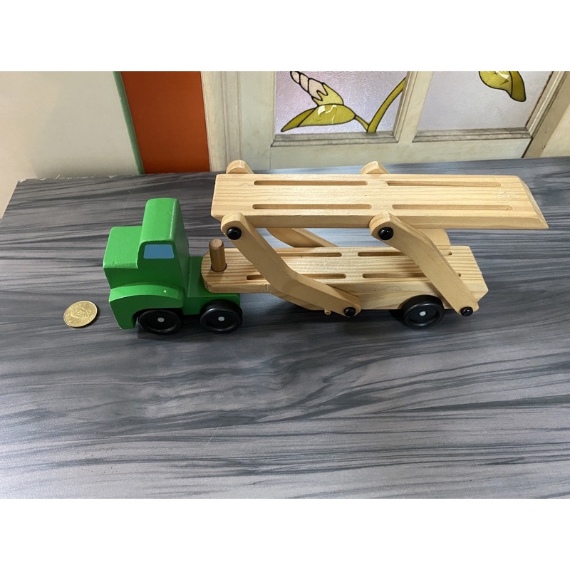 二手玩具 木製 拖車