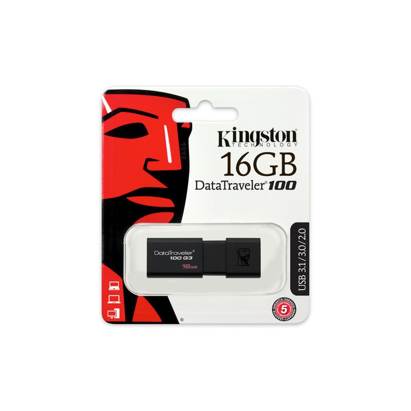 [嚴選電競]  金士頓 隨身碟 USB 3.0 DataTraveler 100 G3 16G DT100G3/16GB