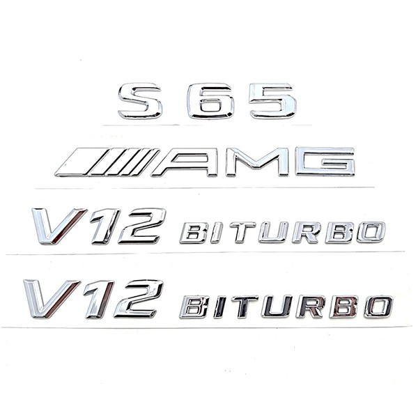 圓夢工廠 Benz 賓士 S W221 S65 AMG V12 BITURBO 車標 字標 標誌字貼 同原廠款式 鍍鉻銀