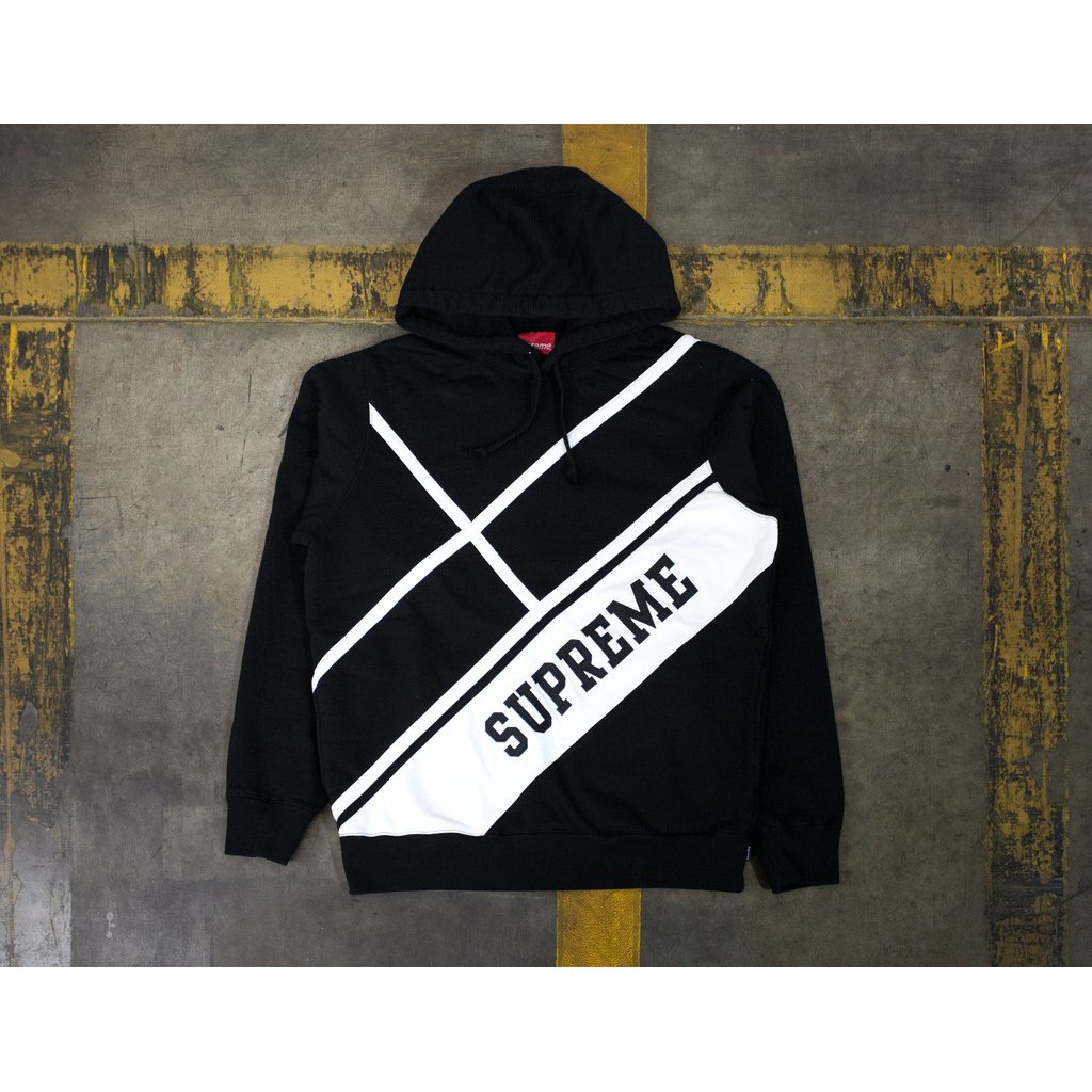 supreme diagonal hooded sweatshirt