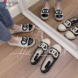 Yu shoes💋經典不敗款格紋小香風休閒草編漁夫懶人鞋 女鞋 包鞋 休閒鞋 懶人鞋 漁夫鞋 草編鞋#7585