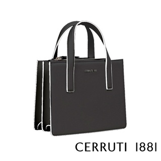 【Cerruti 1881】頂級 義大利 小牛皮 手提包 FRIDA系列(黑色 CEBA05363M)