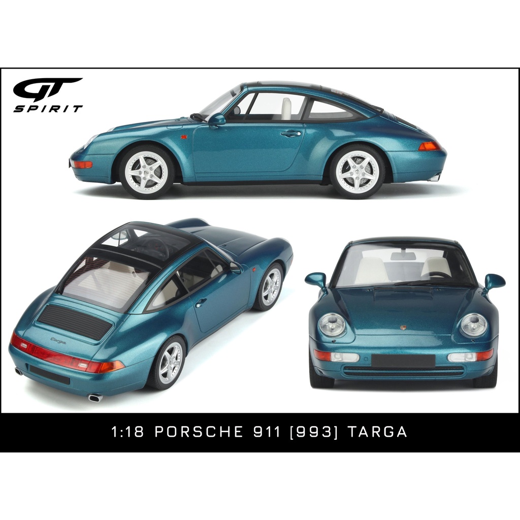 【模例】GT Spirit 1/18 Porsche 911 (993) Targa 藍綠色 (GT350)