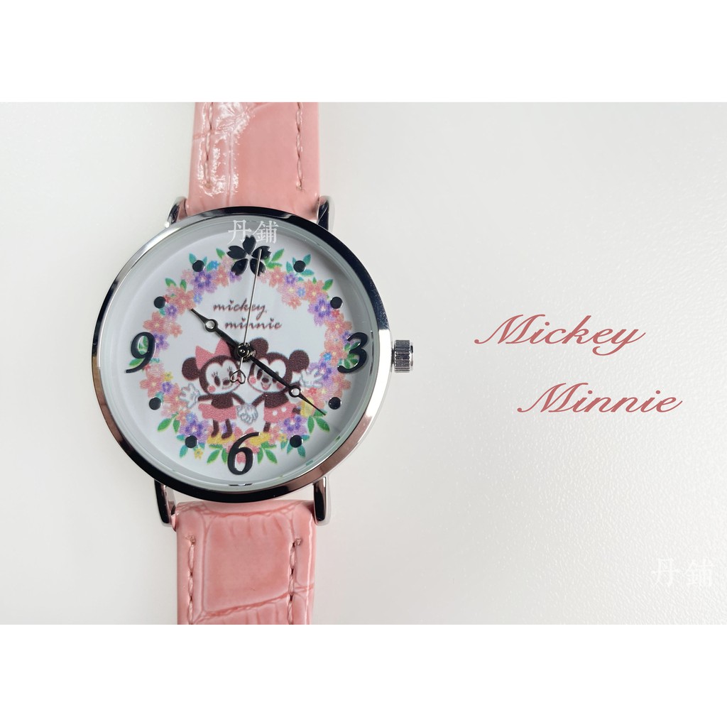 (丹鋪) 粉紅 迪士尼 米奇 米妮 Disney mickey minnie 手工櫻花手錶