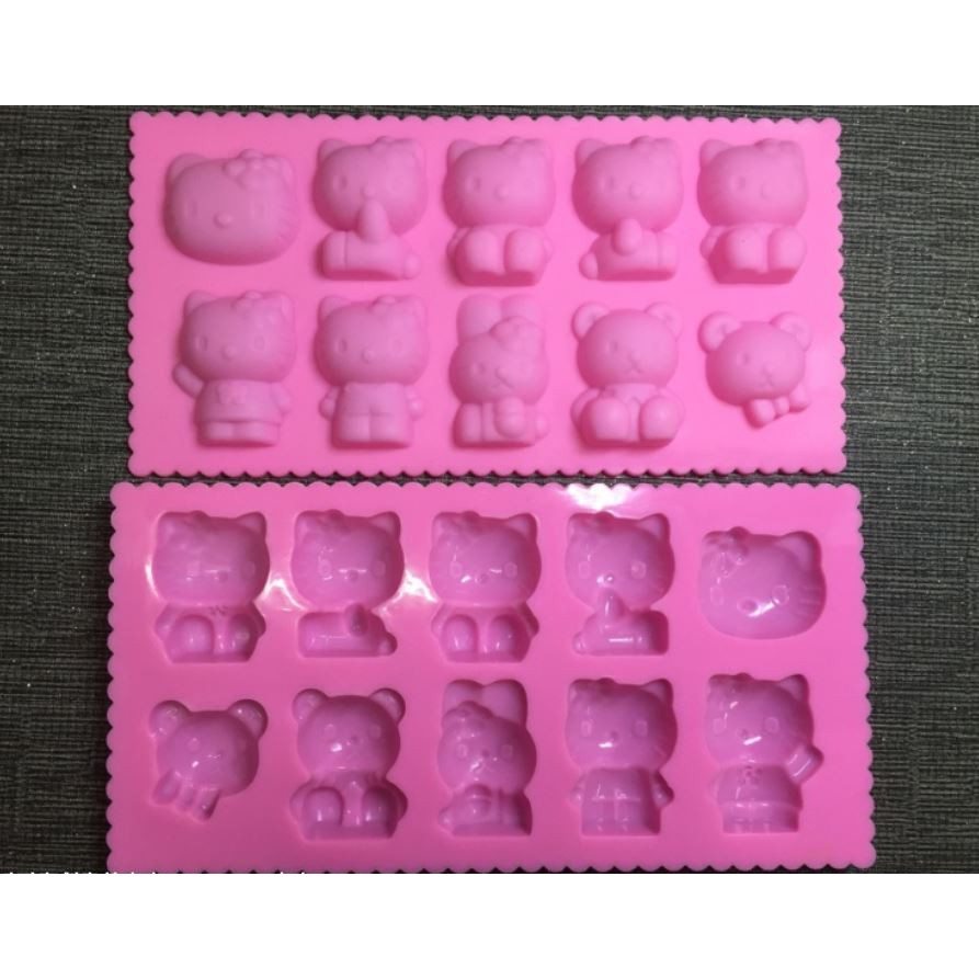 好玩家創意館-M555 粉色 kitty貓~冰格盒、黏土模、皂模