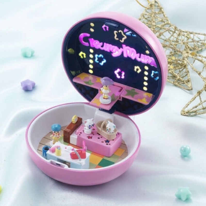 魔法小天使 巧克力甜甜 粉盒發光娃娃屋 Polly pocket 房間 娃娃屋 粉盒 萬代 小甜甜 場景組合