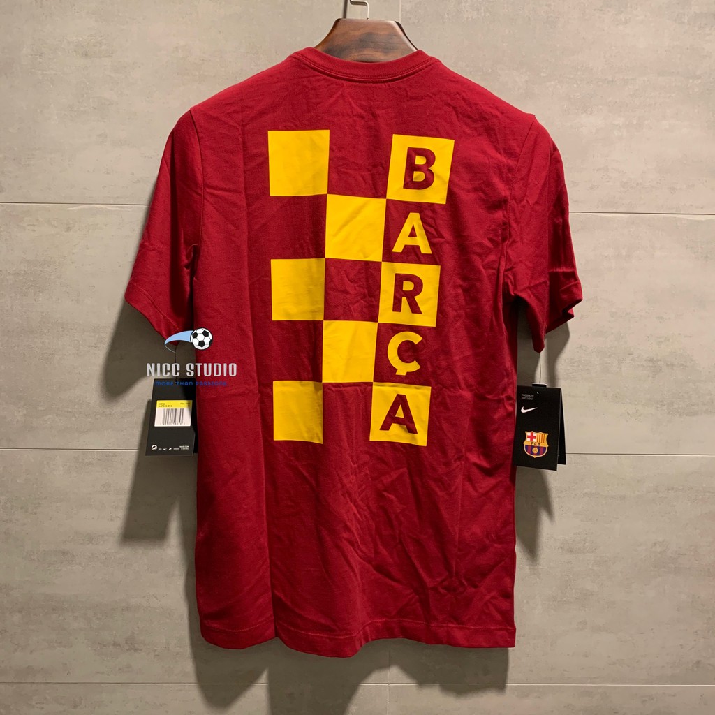 現貨M)全新正品Nike Barcelona 2019/20巴塞隆納足球運動短袖巴薩球迷休閒T恤