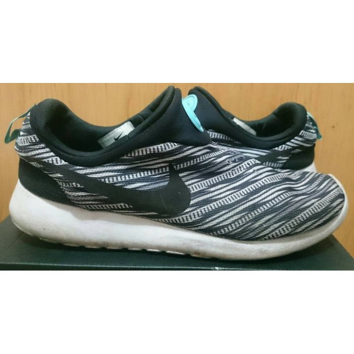 二手 Nike Rosherun Slip On GPX 休閒鞋 懶人鞋 9 644433-100 611 黑白