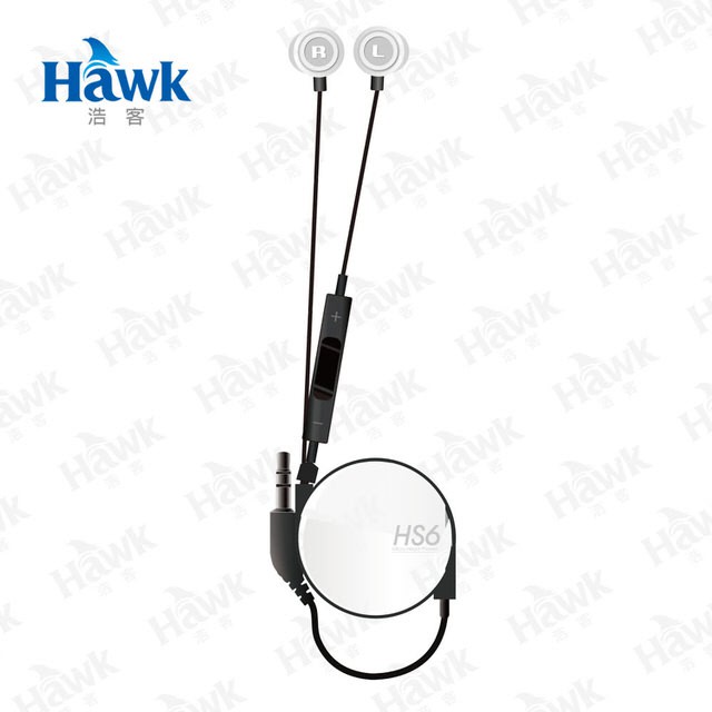 玩具寶箱 - 特價 Hawk 浩客 HS6 伸縮線耳機麥克風 古典白色