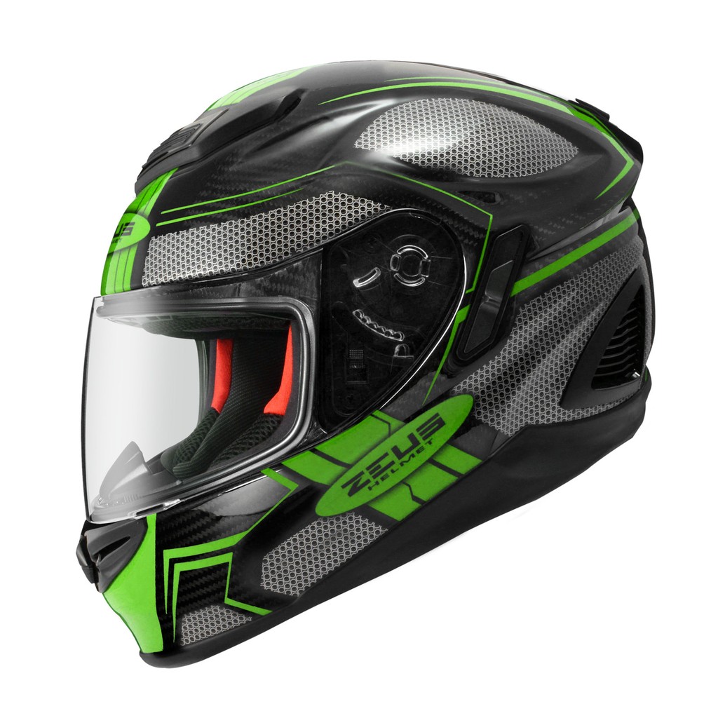 [安信騎士] ZEUS 瑞獅 ZS-1600 彩繪 AK3 黑綠 碳纖維 全罩 安全帽 ZS1600
