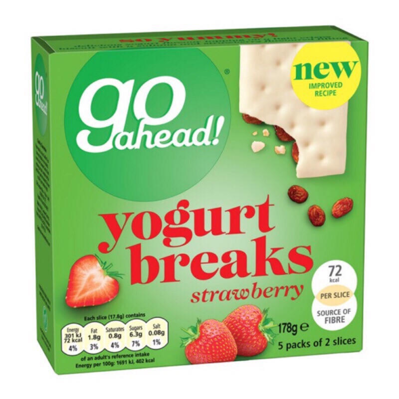 「超好吃推薦」荷蘭  go ahead yogurt breaks 盡吃樂 優格草莓夾心餅乾 178g