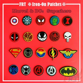 Marvel & DC:Superheroes Logo Mini Iron-on Patch 1Pc 美國隊長/鋼鐵俠