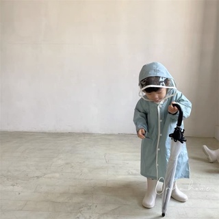 韓國ins兒童雨衣 韓版兒童雨衣 兒童連帽雨衣 兒童書包位雨衣 兒童雨衣