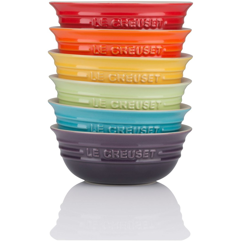 Le Creuset 陶瓷彩虹碗 13cm 一組6個禮盒組 (住英台)
