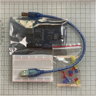 #A01B► Arduino UNO R3 套件 附USB線 麵包板 5MM LED 常用電阻