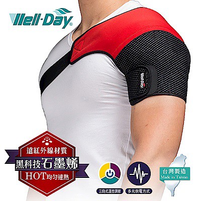 《好康醫療網》WELL-DAY晶晏動力式熱敷墊-石墨烯溫控熱敷護肩遠紅外線面料WD-GH324(護肩)