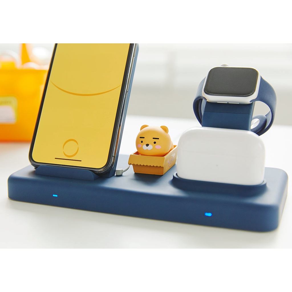 〔韓國代購〕Kakao Friends Ryan 萊恩 充電座 三合一充電座 無線充電 AirPods Apple 手錶